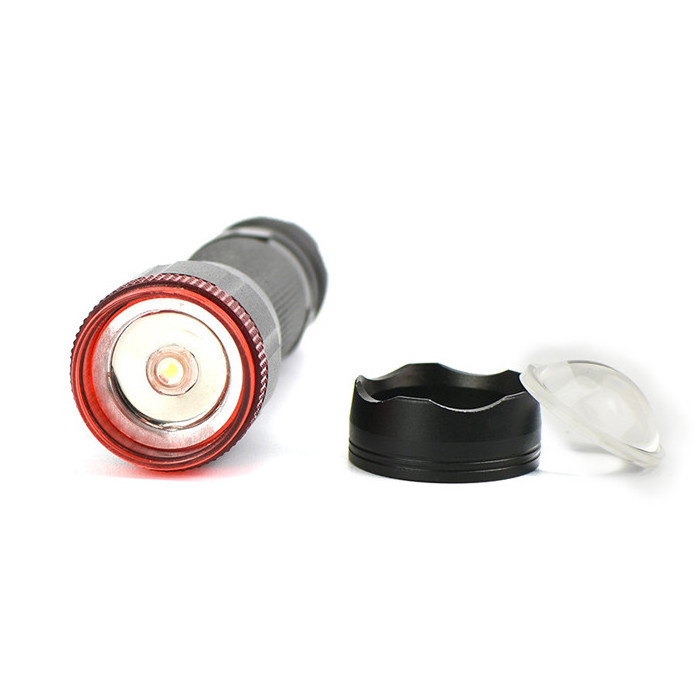 Tactical Mini LED Flashlight Torch AA Size battery powered LED pocket Zoomable torch flashlight with clip