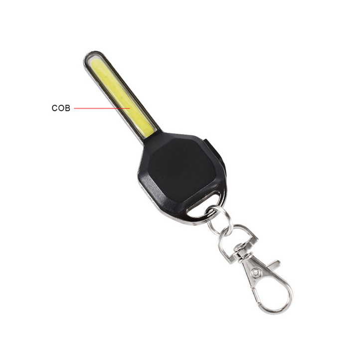 Outdoor portable Mini KeyChain light Micro USB Rechargeable COB Pocket key chain Flashlight