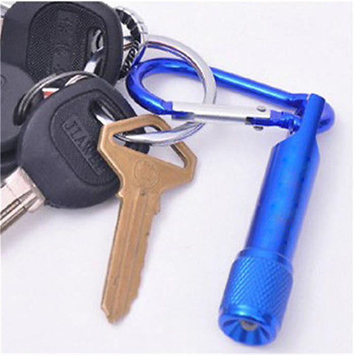 Wholesales promotion gift AD keychain flashlight Aluminum pocket mini LED torch with keyring