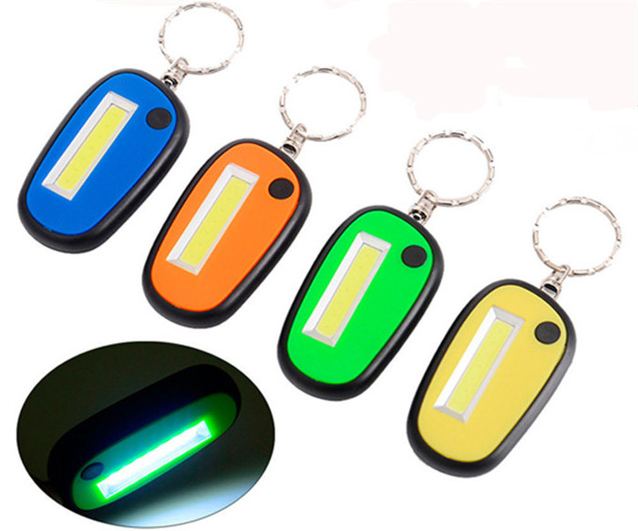 High quality Bright COB keychain light Mini pocket Flat LED flashlight for camping hiking