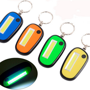 High quality Bright COB keychain light Mini pocket Flat LED flashlight for camping hiking