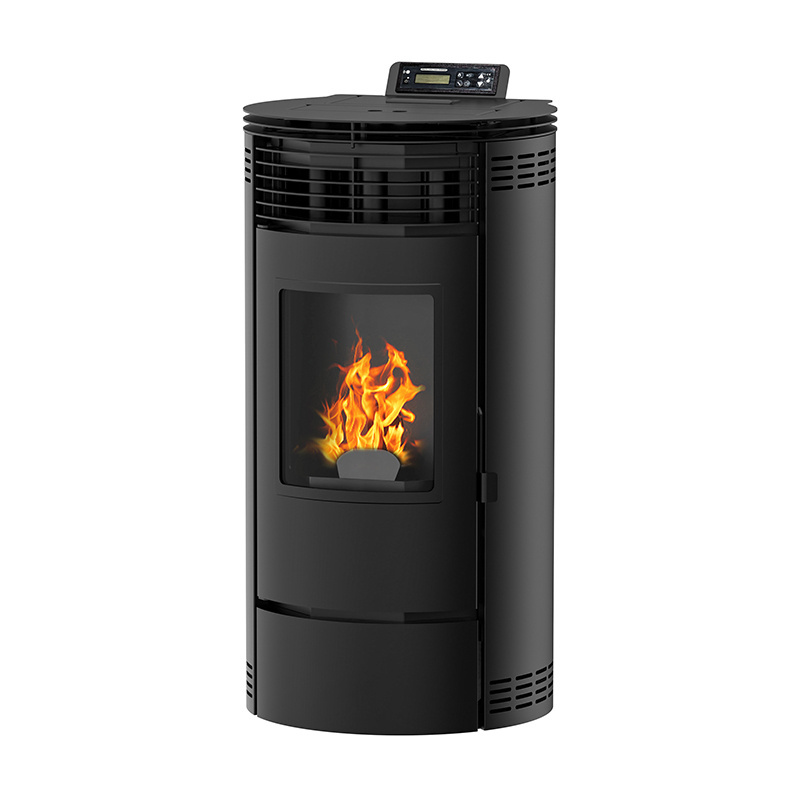 6KW Modern Stainless Steel Electric Pellet Stove Smart Controller Freestanding Living Room Fireplaces Indoor Wood Designer Style