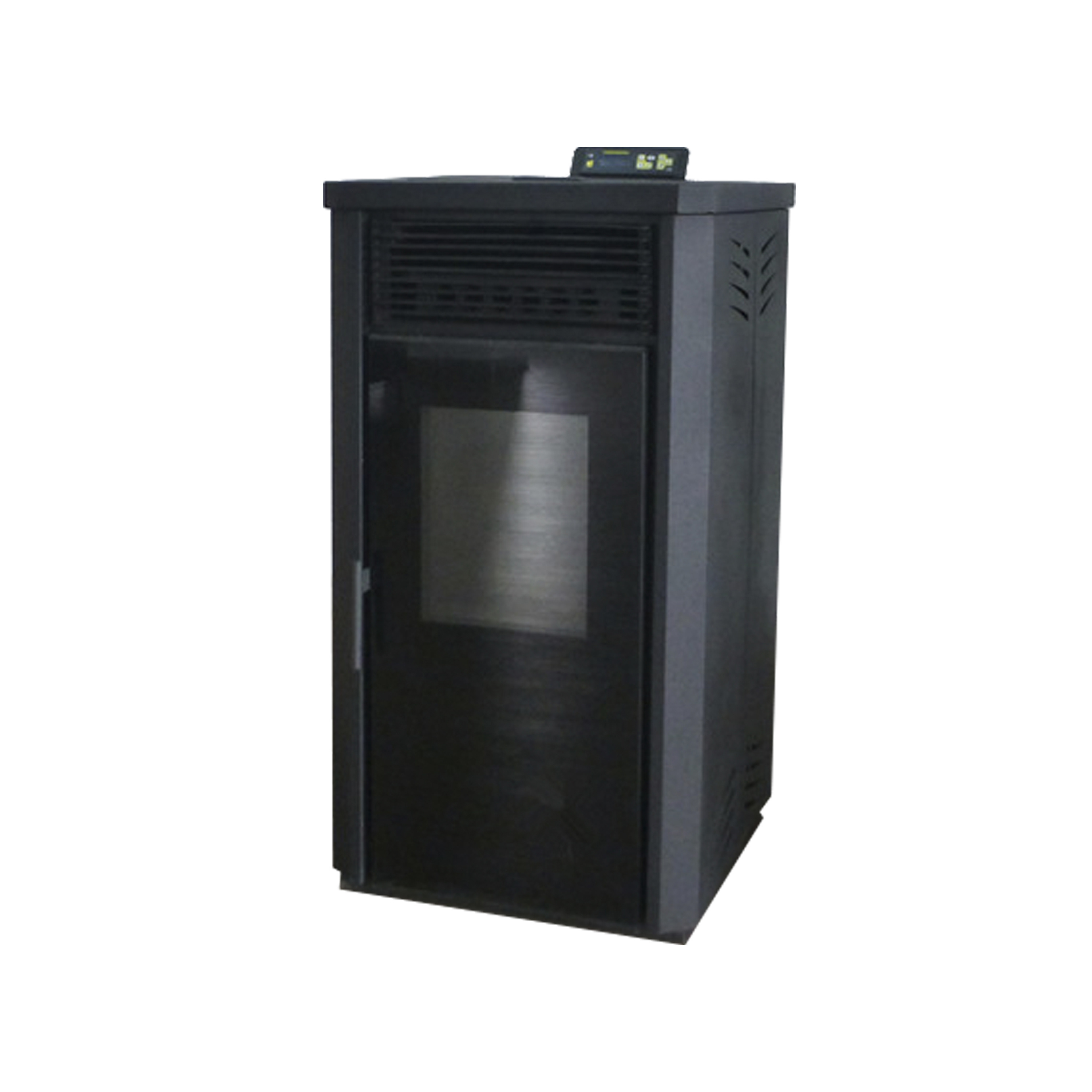 double door black glass pellet stove with remote control CE EN14785