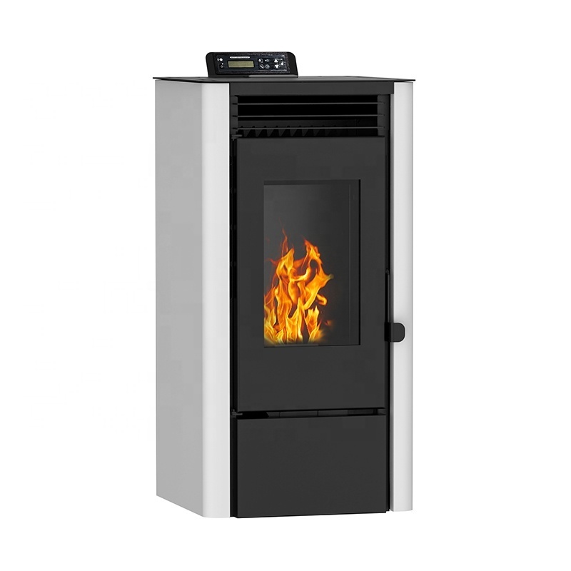 9KW PSC9A Modern Style Indoor Freestanding Biomass Wood Pellet Stove Remote Control with WiFi Apartment Indoor Fireplace Burner