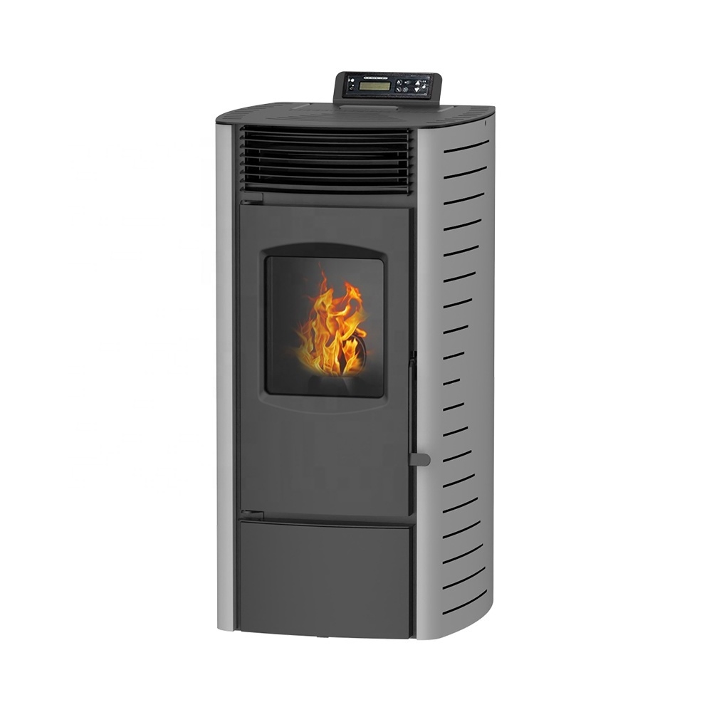 Modern Design Indoor Steel Wood Pellet Stove Freestanding Fireplaces with Remote Control Burner for Heating