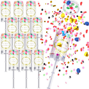 Push Confetti Poppers Cannon Poppers New Year's Eve Birthday Confetti Poppers for Christmas Party Graduation Gender Reveal Baby