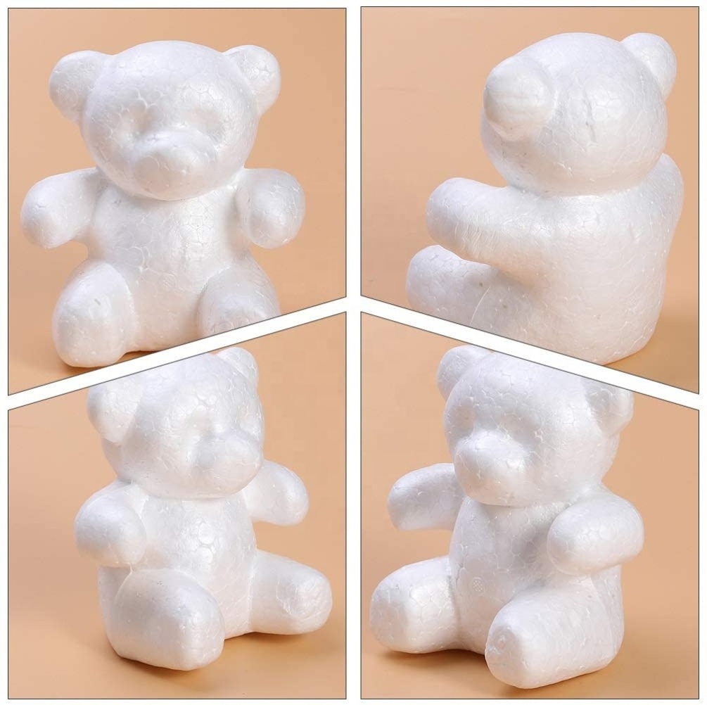 Polystyrene Styrofoam Modelling Foam Bear Shapes Mould White Craft Foam Animal Mold DIY Painting Xmas Wedding Valentines Party