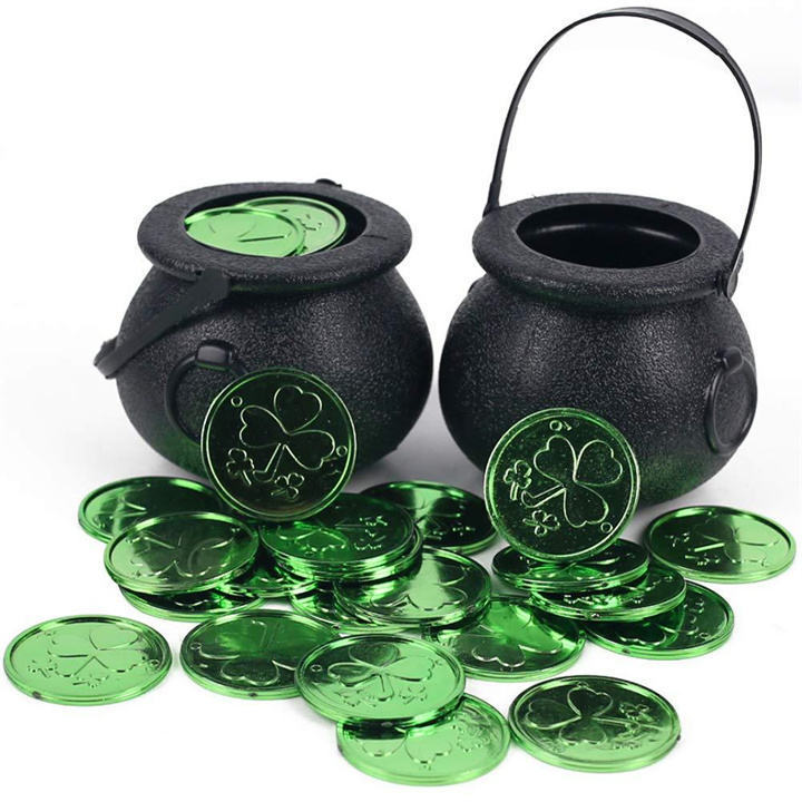 Custom Irish Green Black St. Saint Patrick Patrick'S Shamrocks Day Festival Party Decorations Cauldron For St Patrick Home Toys