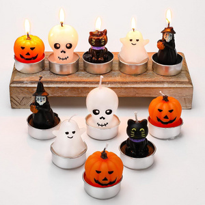 Funny Halloween Festival Holiday Theme Party Decorations Supplies Sets Pumpkin Ghost Shape Mini Candles For Night