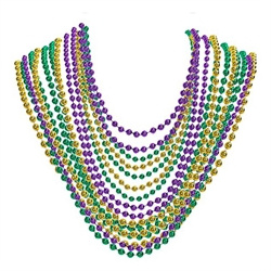 2023 Mardi gras necklace yellow green purple colors cheap bead necklaces party favor hot selling