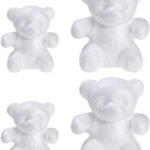 Polystyrene Styrofoam Modelling Foam Bear Shapes Mould White Craft Foam Animal Mold DIY Painting Xmas Wedding Valentines Party