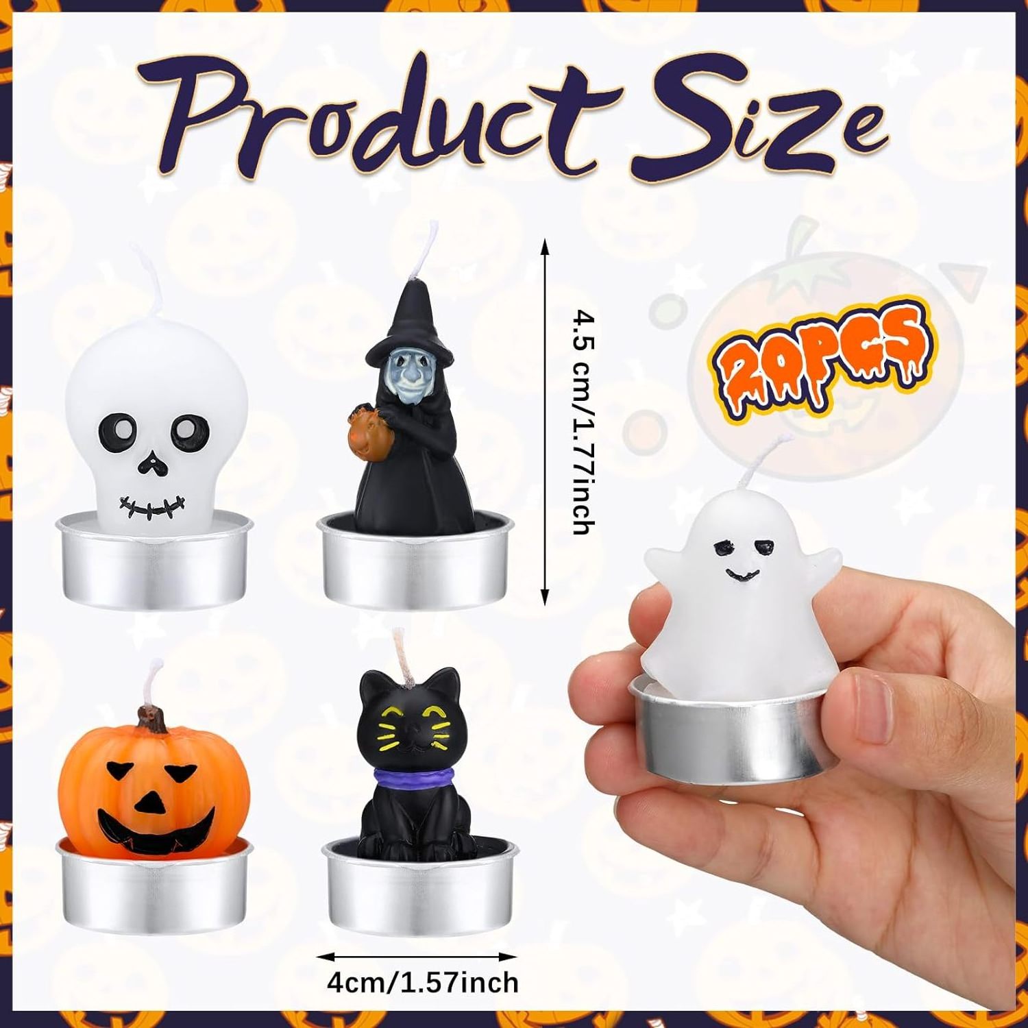 Funny Halloween Festival Holiday Theme Party Decorations Supplies Sets Pumpkin Ghost Shape Mini Candles For Night