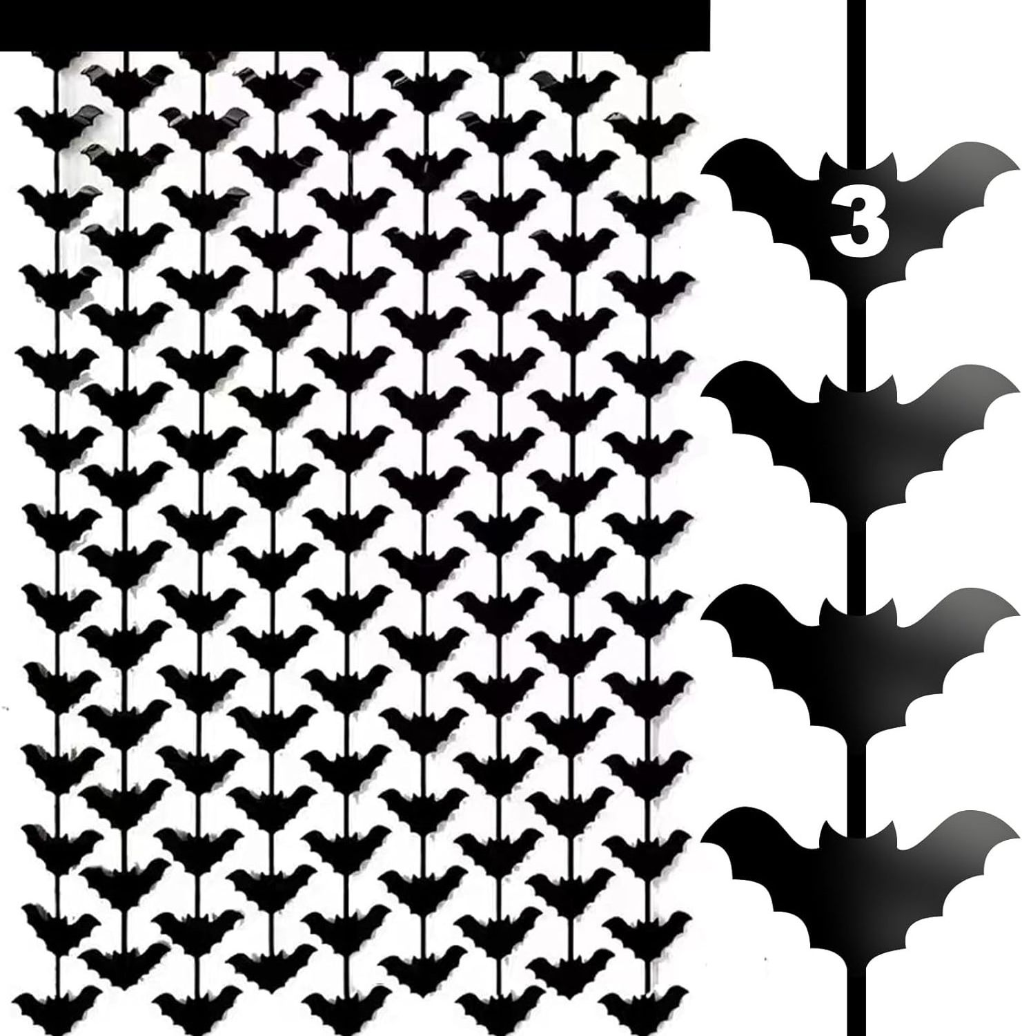 All Saint Day Holiday Halloween Theme Festival Party Home Ornaments Decorations Supplies Sets Hanging Bat Rain Curtain For Wall