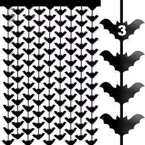 All Saint Day Holiday Halloween Theme Festival Party Home Ornaments Decorations Supplies Sets Hanging Bat Rain Curtain For Wall