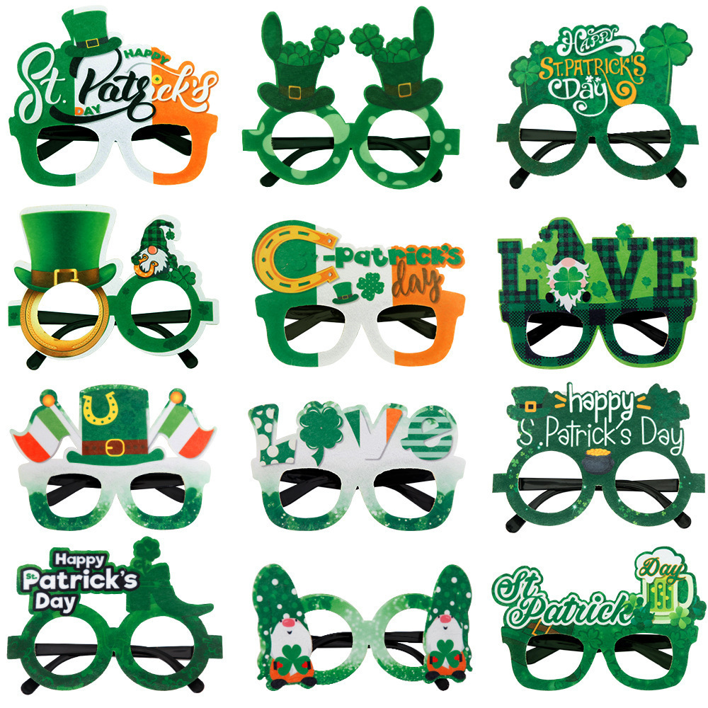 Irish St. Saint Patrick Patrick'S Lucky Day Festival Party Decorations Jewelry Show Accessories Multiple Glasses For St Patrick