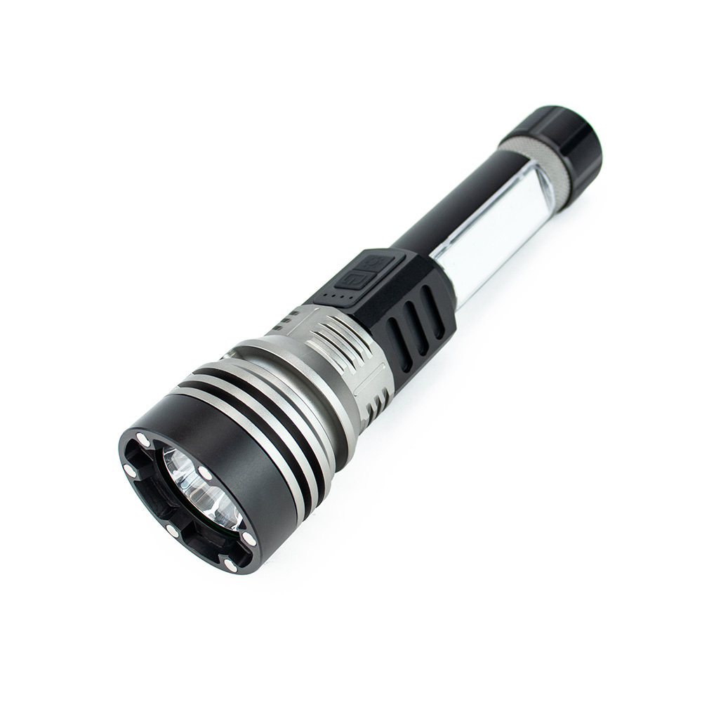 Double sided red light blue lighting led flashlight with alert sound rechargeable aluminum led flashlight