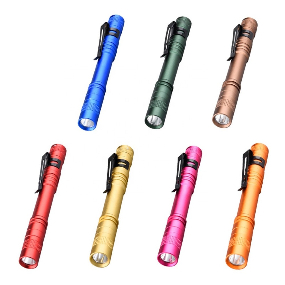 Mini Torch Light Aluminum Waterproof Medical Penlight Pocket AAA Battery LED Pen Light Flashlight