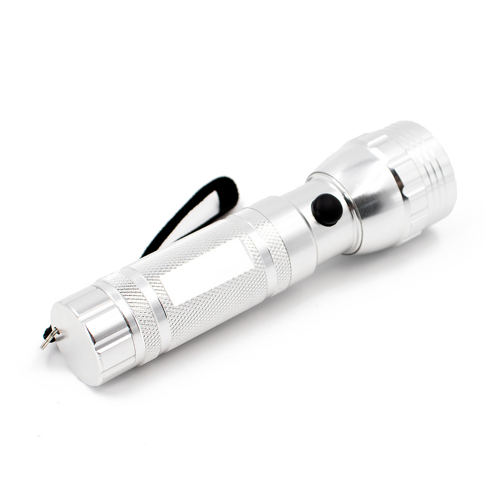 ningbo OEM ODM custom logo led torch light color silver Aluminum 14 LED flashlight