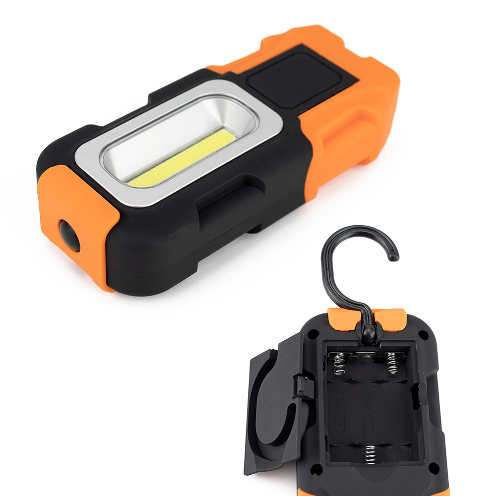 portable led handheld torch light spotlight with magnet hang hook square shape flexible 3W COB led worklight