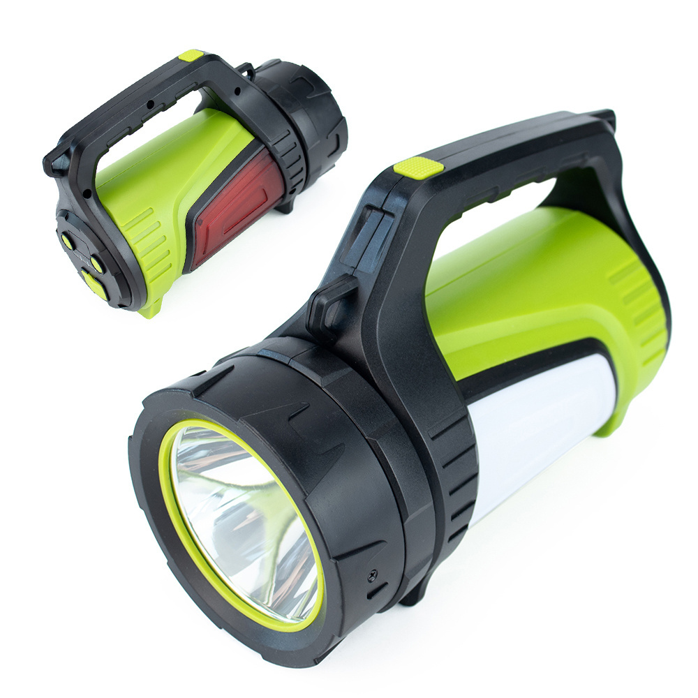 portable Micro input rechargeable ABS handheld outdoor led searchlight spotlight with power bank function led search light