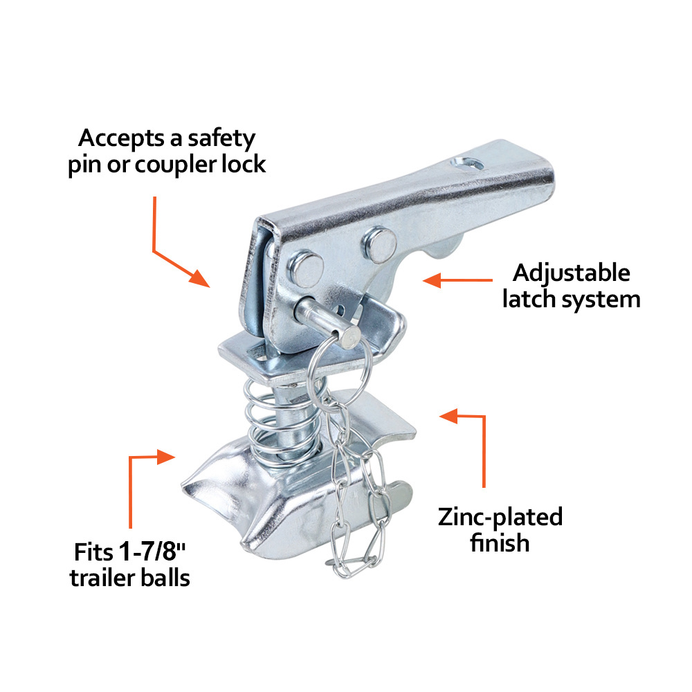 Vertical Coupler Handle Weld on Tongue Adapter for Trailer Coupler with Chain