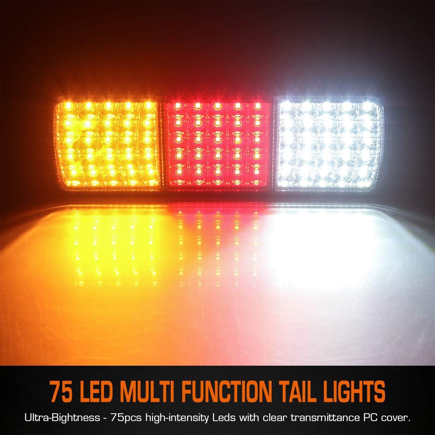 75 LED Truck Tail Light Bar, 12V Turn Signal Brake Reverse Taillight for Truck  Trailer Pickup RV