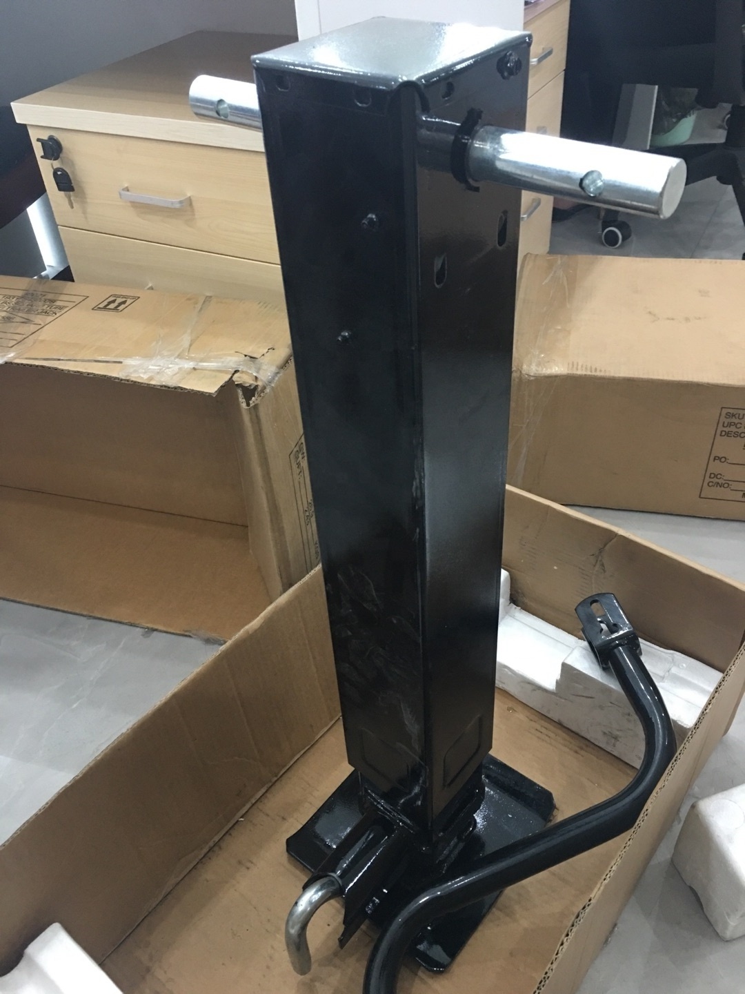 12000 lb  Square heavy duty trailer jack  with spring return trailer support jack legs