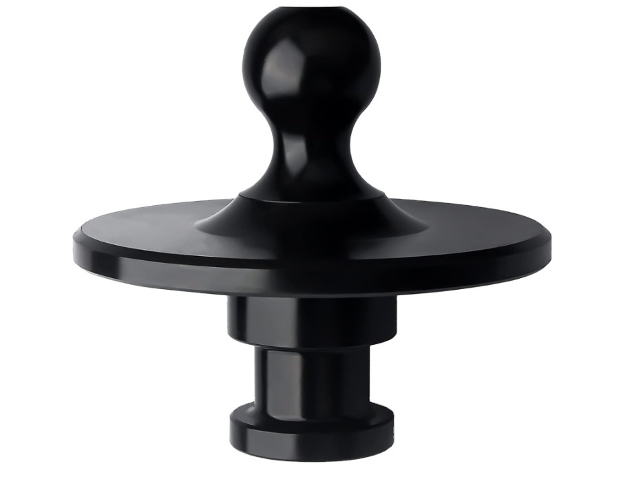 Gooseneck Ball Adapter - Fifth Wheel Kingpin to 2-5/16 Inch Gooseneck Ball Towing Receiver Adapter -Black