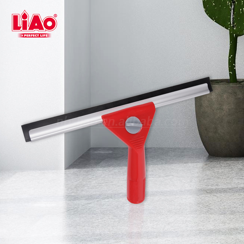 LiAo 30cm window cleaning scraper glass wiper with rubber squeegee for shower glass door mirror