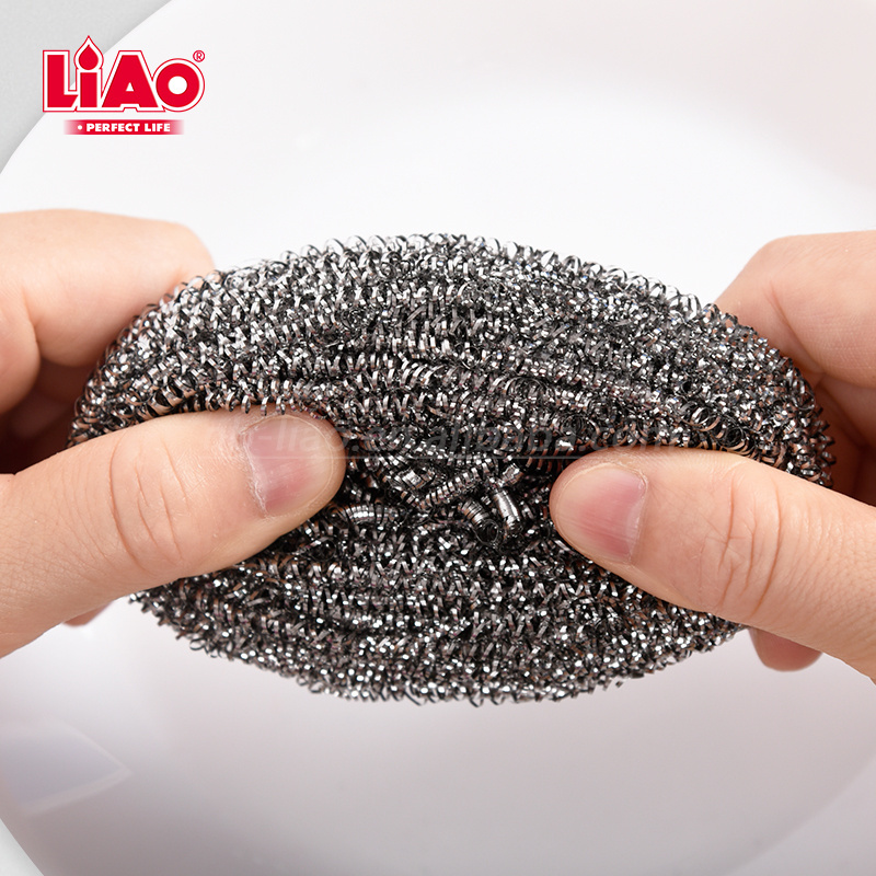 LIAO multi-purpose bulk 20g aisi410 stainless steel wire ball scourer scrubber