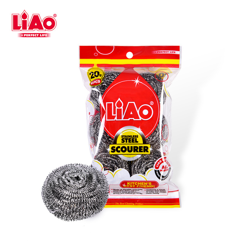 LIAO multi-purpose bulk 20g aisi410 stainless steel wire ball scourer scrubber