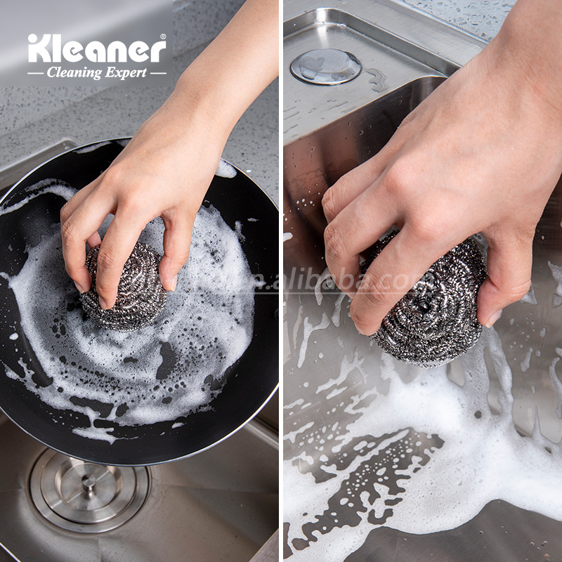 Kleaner durable kitchen use steel wire cleaning ball stainless steel scourer