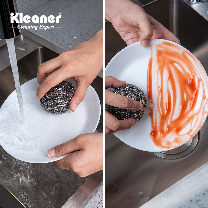 Kleaner durable kitchen use steel wire cleaning ball stainless steel scourer