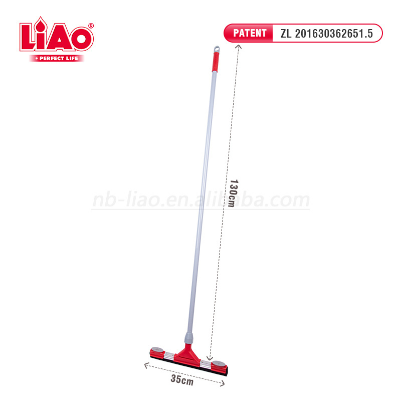 LiAo high quality long handle floor squeegee blade wiper with stainless steel head