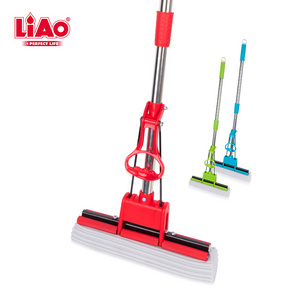 LiAo 3 colors 27cm self wringer magic roller PVA sponge mop for kitchen bathroom floor cleaning