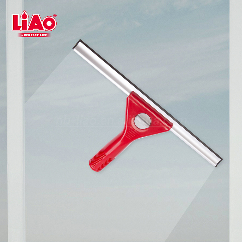 LiAo 30cm window cleaning scraper glass wiper with rubber squeegee for shower glass door mirror