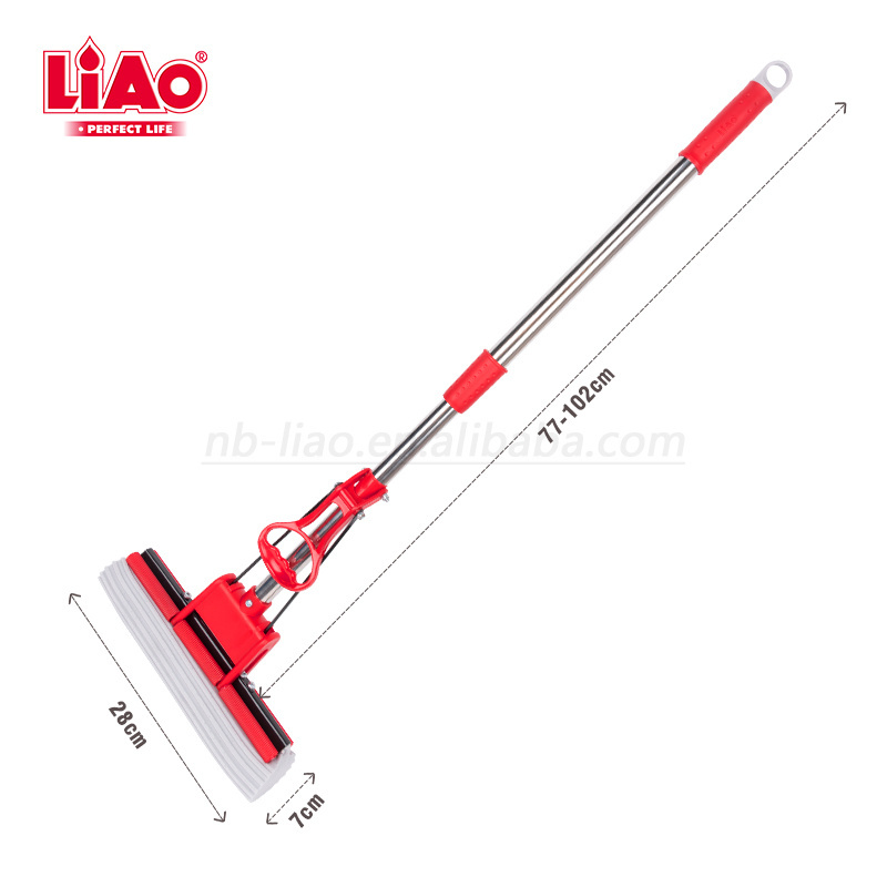 LiAo 3 colors 27cm self wringer magic roller PVA sponge mop for kitchen bathroom floor cleaning