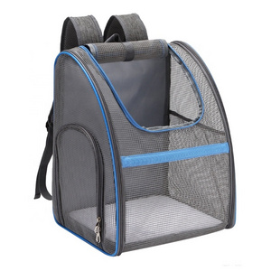 Portable Custom Factory Direct Extra Large Dog Cat Cages Breathable Foldable Travelling Adjustable Mesh Pet Carrier Backpack Bag