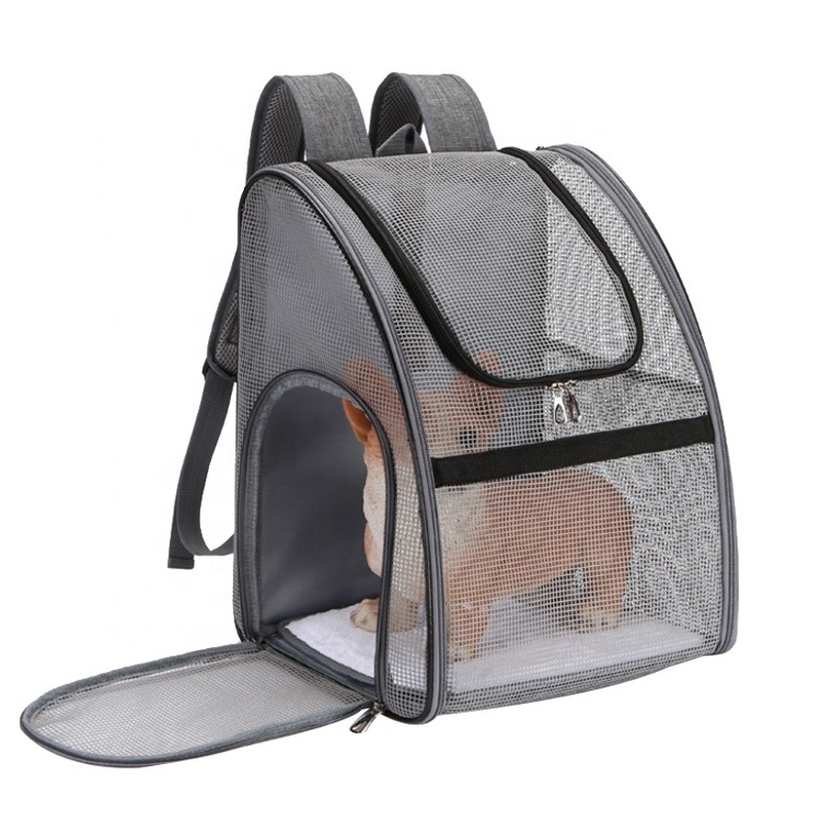 Portable Custom Factory Direct Extra Large Dog Cat Cages Breathable Foldable Travelling Adjustable Mesh Pet Carrier Backpack Bag