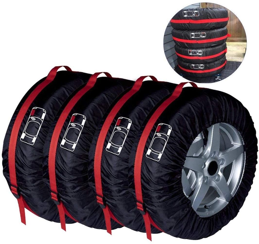 4pcs Universal Tire Cover  Tire Bag With Handle Car Tires Storage Bag Vehicle Wheel Protector