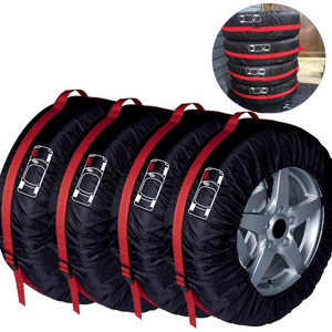 4pcs Universal Tire Cover  Tire Bag With Handle Car Tires Storage Bag Vehicle Wheel Protector