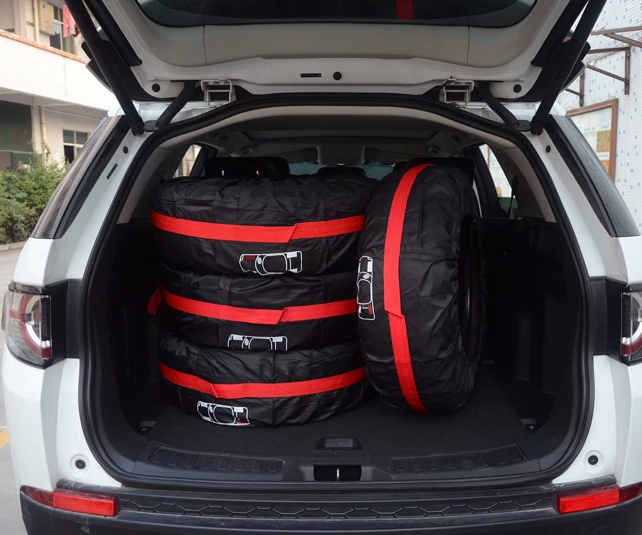 4pcs Universal Tire Cover  Tire Bag With Handle Car Tires Storage Bag Vehicle Wheel Protector