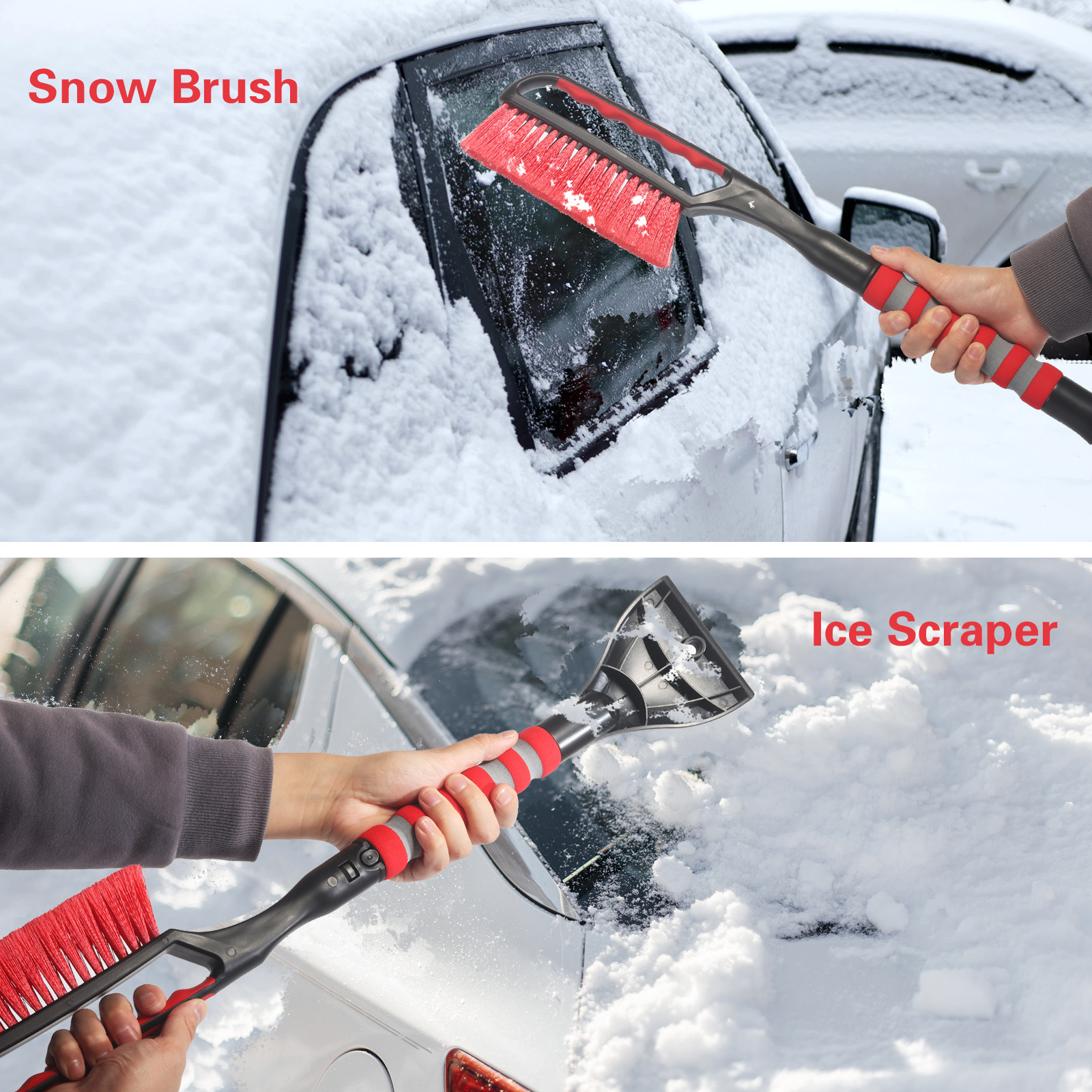 2 in 1 New Design 26inch Snow Brush and Ice Scraper for Car Windshield Window Scraper Deicer for Car SUV and Truck