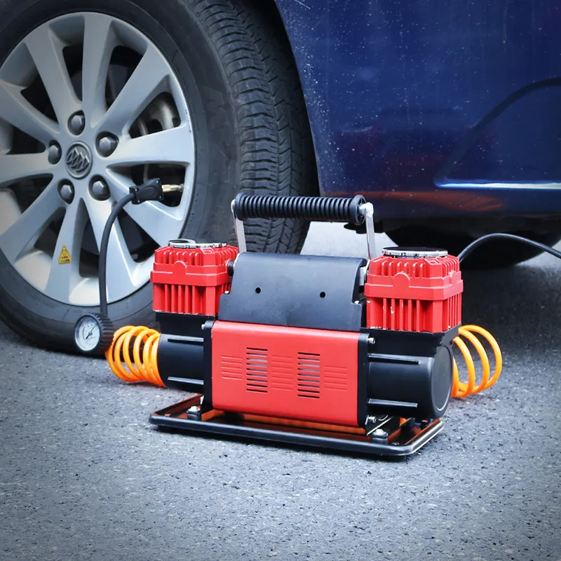 12V/24V Car inflatable pump double cylinder high power truck tire inflatable pump