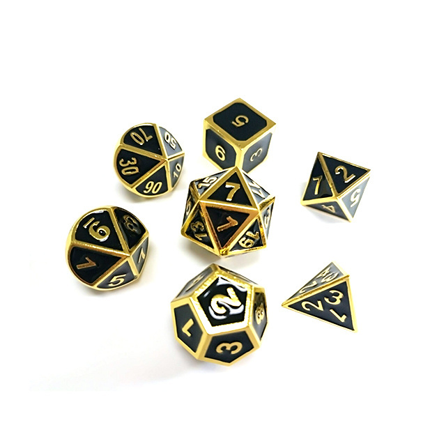 metal dice set, dice polyhedral set, loaded dice