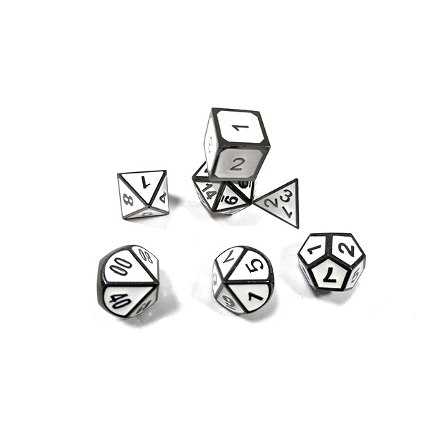 metal dice set, dice polyhedral set, loaded dice