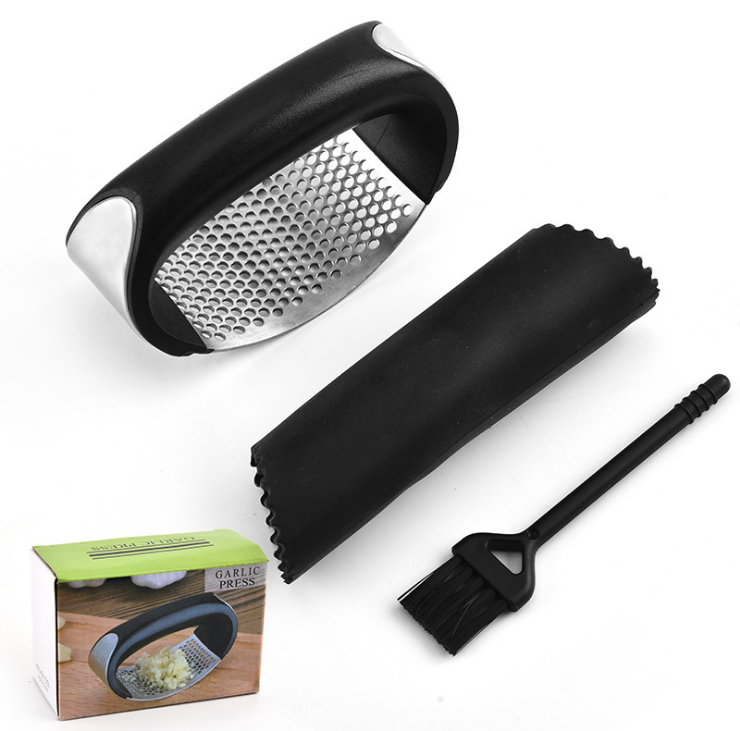 3 piece Set Crusher squeeze garlic Stainless Steel garlic press juicer kitchen accessories