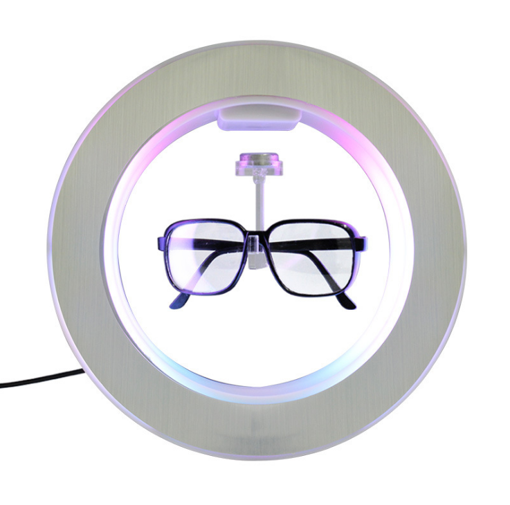 2024 hot seller white floating magnetic levitation rotating levitating  eyeglasses flotation stand glasses display