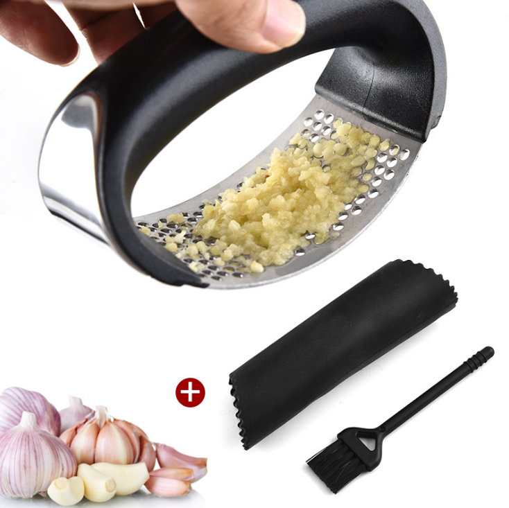 3 piece Set Crusher squeeze garlic Stainless Steel garlic press juicer kitchen accessories