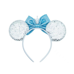 Wholesale Double Size Sequin Mouse Ears Headband Princess Elsa and Anna Hair Hoops Hairbands